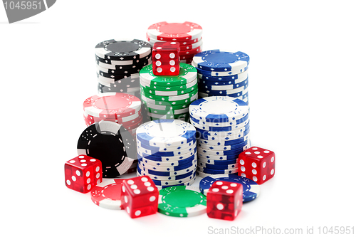 Image of poker chips and dices