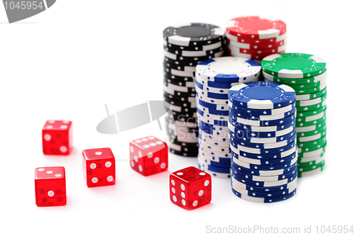 Image of poker chips and dices