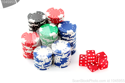 Image of poker chips and dices