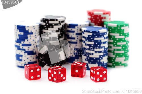 Image of poker chips and dices