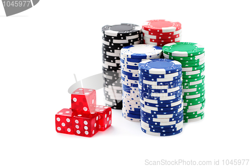 Image of poker chips and dices