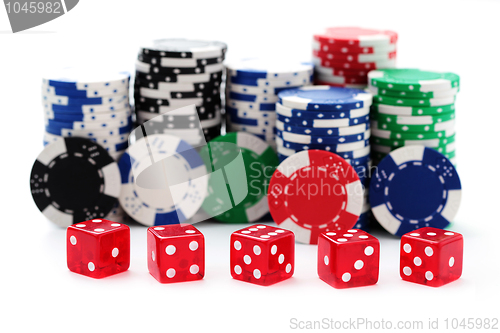 Image of poker chips and dices