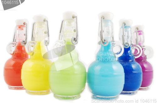Image of Set of Colorful flasks