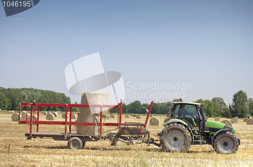 Image of Tractor on hay balls