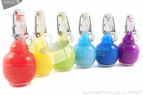 Image of Set of Colorful flasks