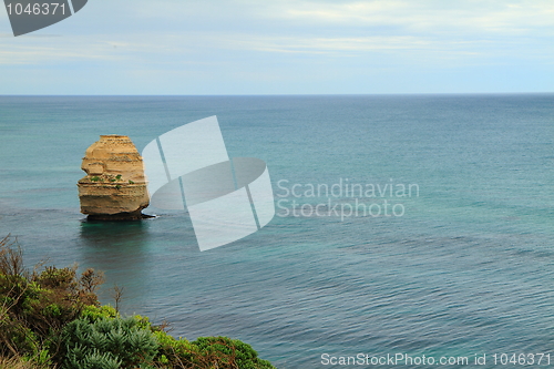 Image of Rock formation in tranquil sea