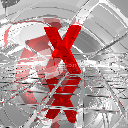 Image of x in futuristic space