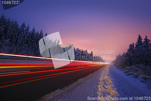 Image of Motion Blur of Car Driving 