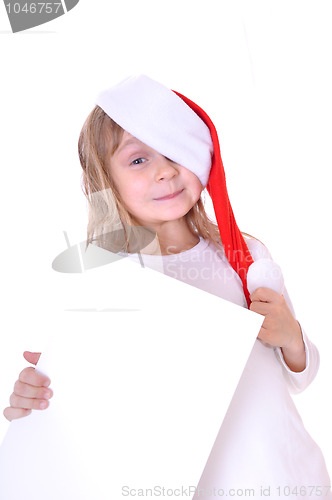 Image of  Santa girl with a banner