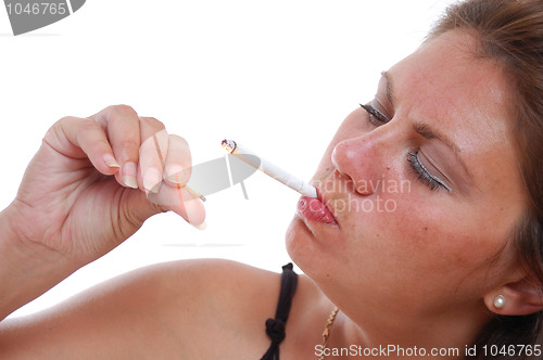 Image of woman smoking a cigarette