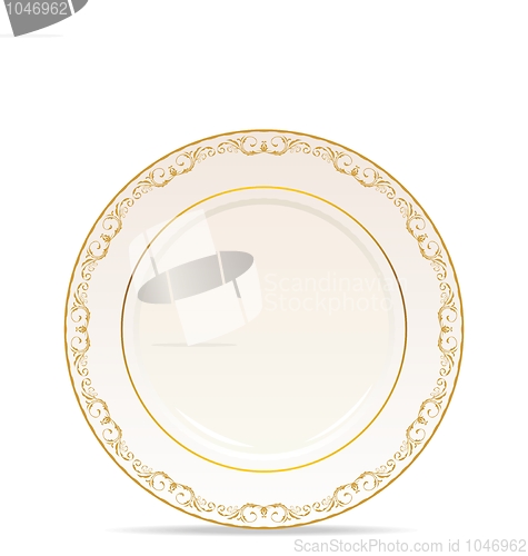 Image of floral ornament plate isolated