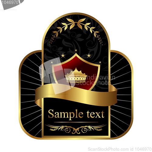 Image of Golden royal label for design packing