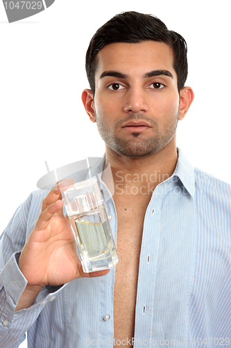 Image of Man with perfume cologne cosmetic