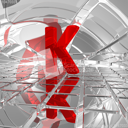 Image of k in futuristic space