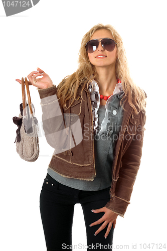 Image of Beautiful girl in sunglasses