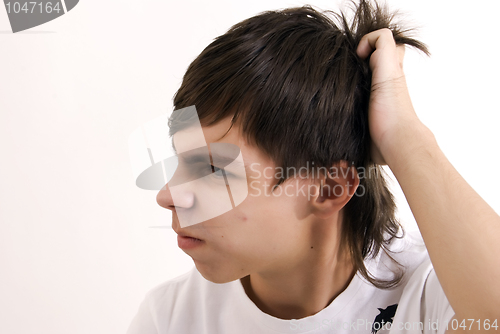 Image of Young  guy thinking      