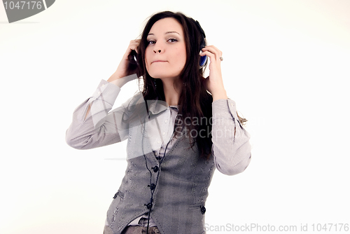 Image of Young girl in headphones 