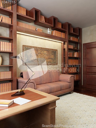 Image of private office in ancient Greek style