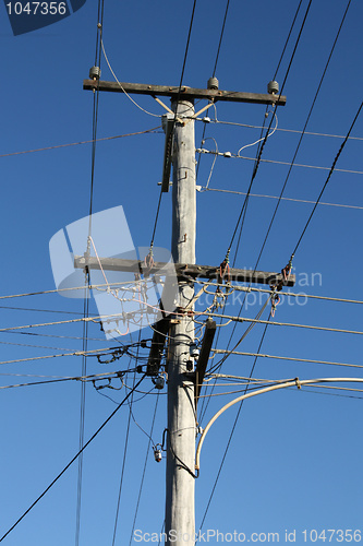 Image of Wooden electric pylon