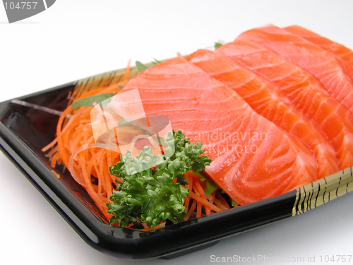 Image of Salmon sashimi close-up