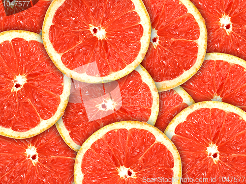 Image of Background with citrus-fruit of grapefruit slices