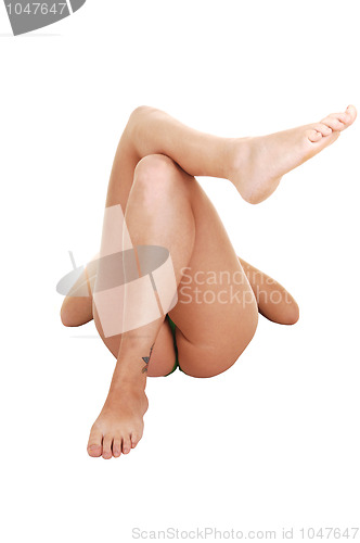 Image of Girl lying on back.