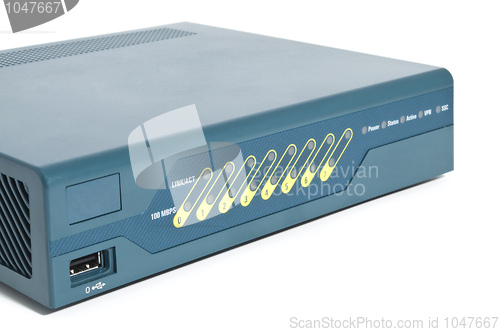 Image of Front of an ethernet firewall