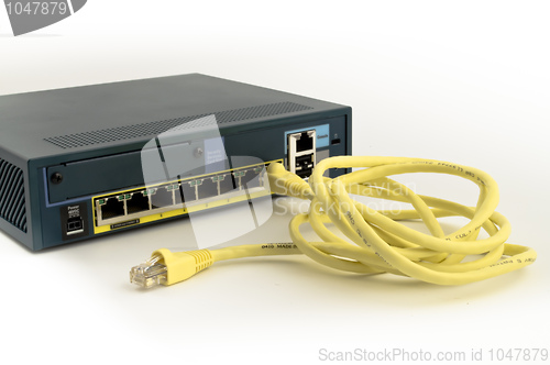 Image of Ethernet firewall and cable