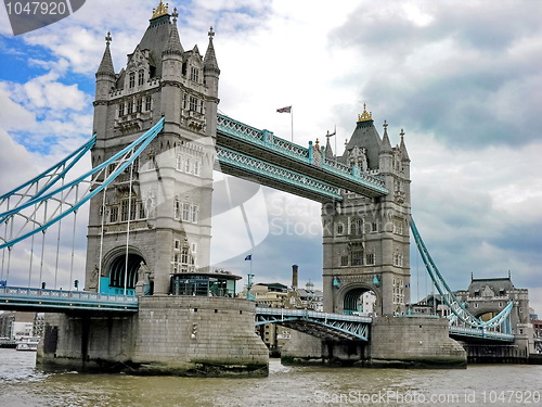 Image of London Bridge Over The River Thames, England Uk