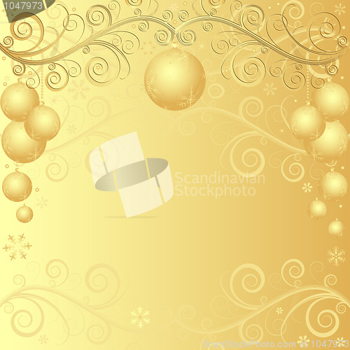 Image of Golden christmas background