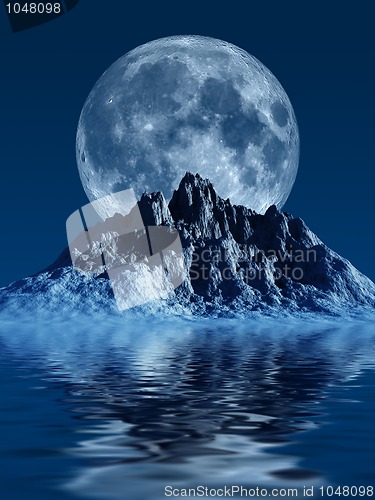 Image of Mountain with Moon