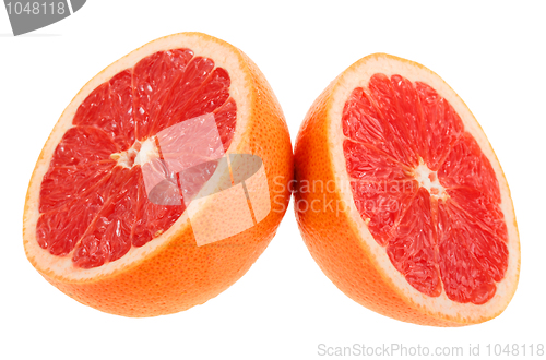 Image of Two cross section of grapefruit