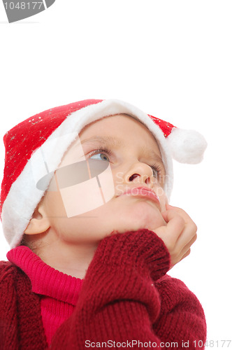 Image of Santa dreamy child girl