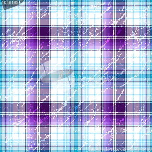 Image of Repeating violet-white grunge checkered pattern