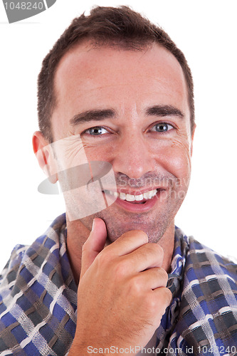 Image of Portrait of a handsome middle-age man smiling