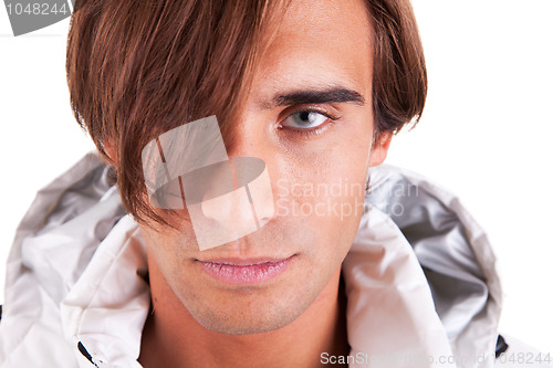 Image of Portrait of a handsome young man looking serious