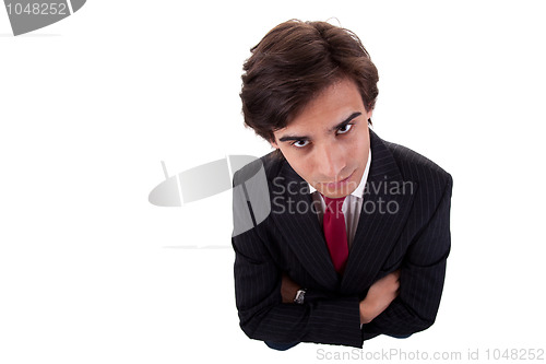 Image of handsome businessman view from above