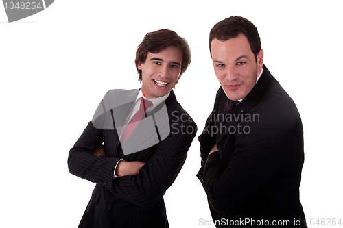 Image of two happy businessmen, 