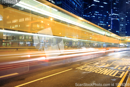 Image of Megacity Highway at night with light trails