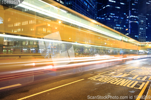 Image of Megacity Highway at night with light trails