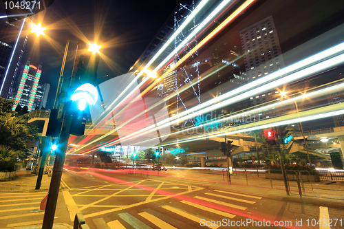 Image of Megacity Highway at night with light trails