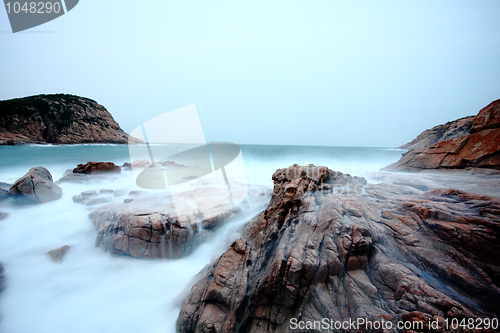 Image of Sea stones at sunset