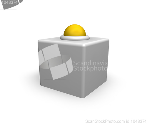 Image of yellow ball on cube