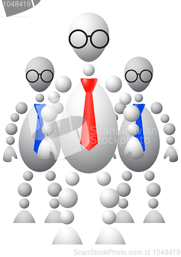 Image of Group of three mans in ties and round glasses