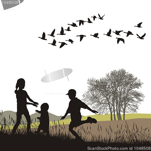 Image of Children In The Autumn Country
