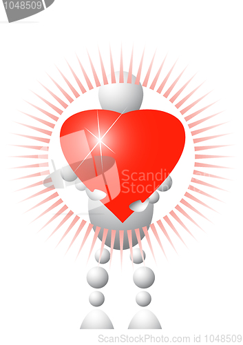 Image of Man present red heart