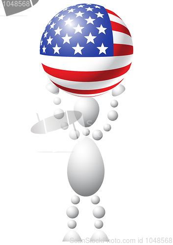 Image of Man with ball as US flag