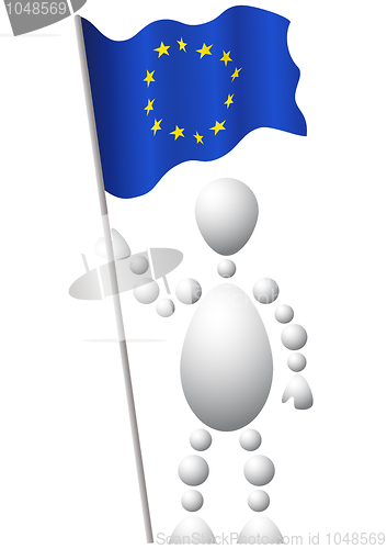 Image of Man with Euro-Union flag