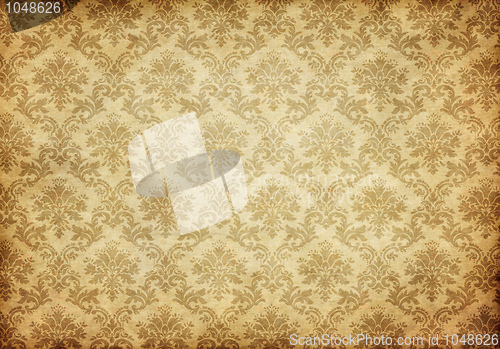 Image of old damask wallpaper