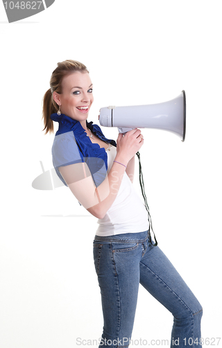 Image of young woman with megaphone